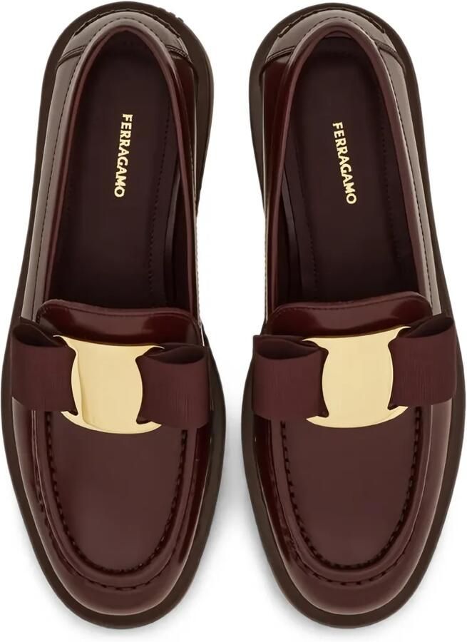 Ferragamo Vara loafers met chunky zool Rood - Foto 3