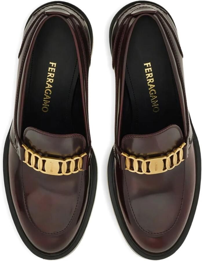 Ferragamo Vara loafers met ketting Rood - Foto 2