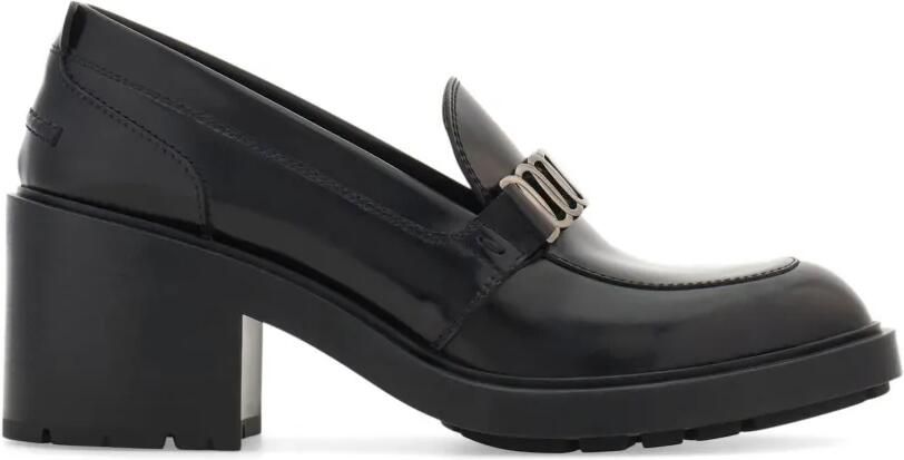 Ferragamo Vara loafers met ketting Zwart
