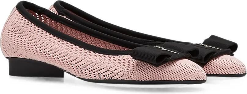 Ferragamo Vara mesh ballerina's met strik Roze