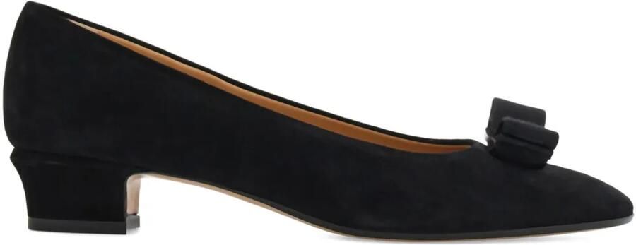 Ferragamo Vara pumps met blokhak en strik Zwart