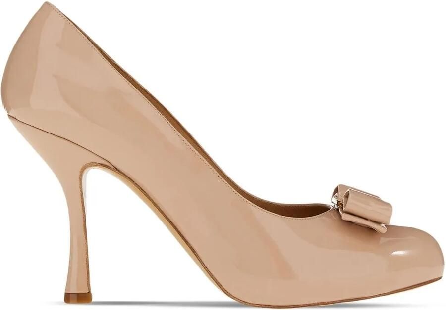 Ferragamo Vara pumps met strik Beige