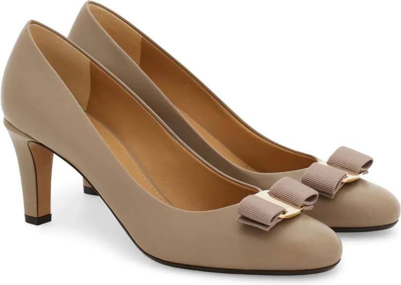 Ferragamo Vara pumps met strik Beige - Foto 4