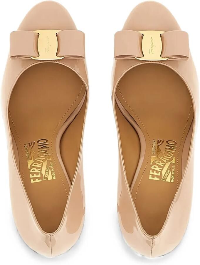 Ferragamo Vara pumps met strik Beige - Foto 2