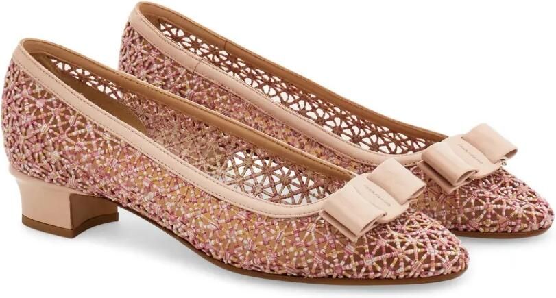 Ferragamo Vara pumps met strik Roze