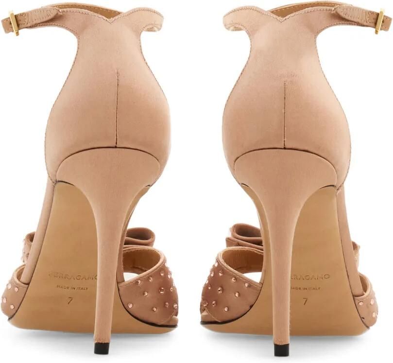 Ferragamo Vara sandalen met kristallen en strik Beige - Foto 3