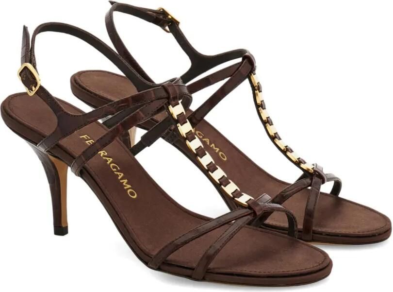 Ferragamo Vara sandalen met T-bandje Bruin - Foto 4