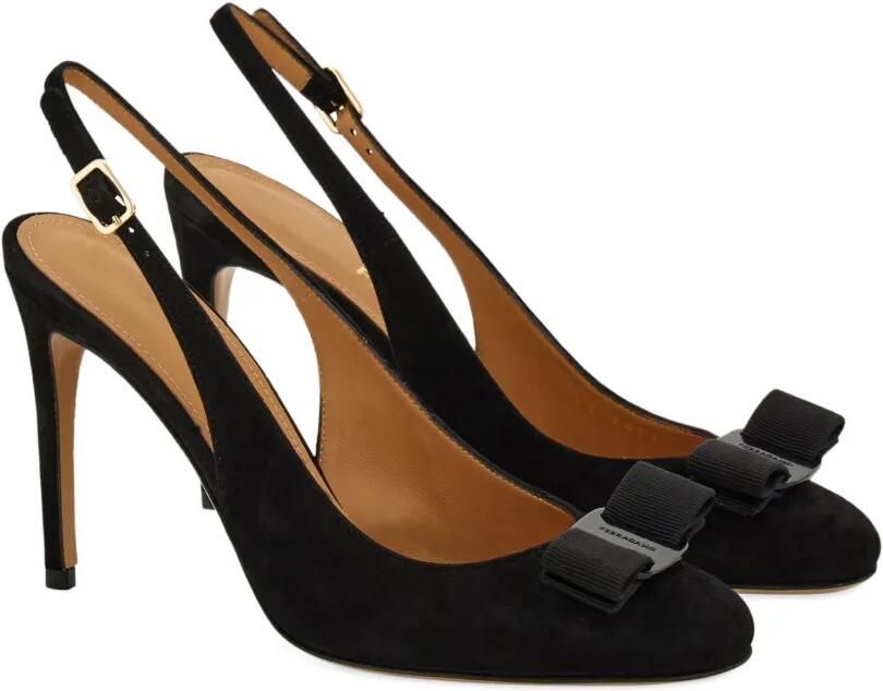 Ferragamo Vara slingback pumps met strik-detail Zwart - Foto 4