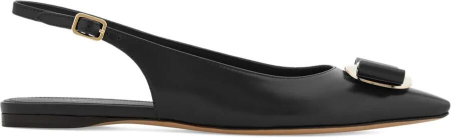 Ferragamo Vara slingback pumps met strik-detail Zwart