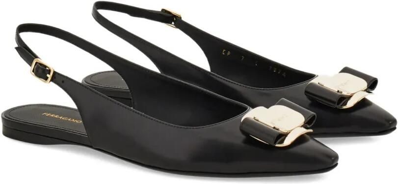 Ferragamo Vara slingback pumps met strik-detail Zwart - Foto 4
