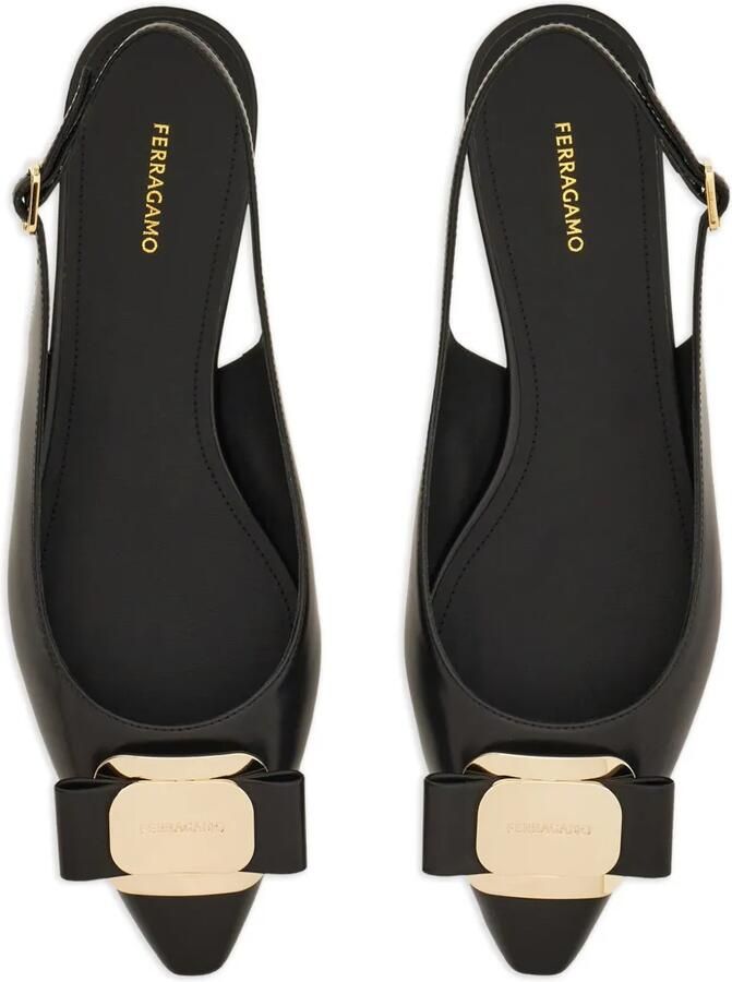 Ferragamo Vara slingback pumps met strik-detail Zwart - Foto 3