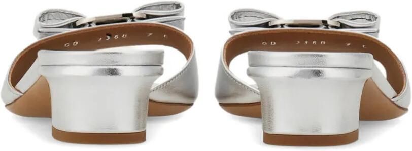 Ferragamo Vara slippers met strik Zilver - Foto 3