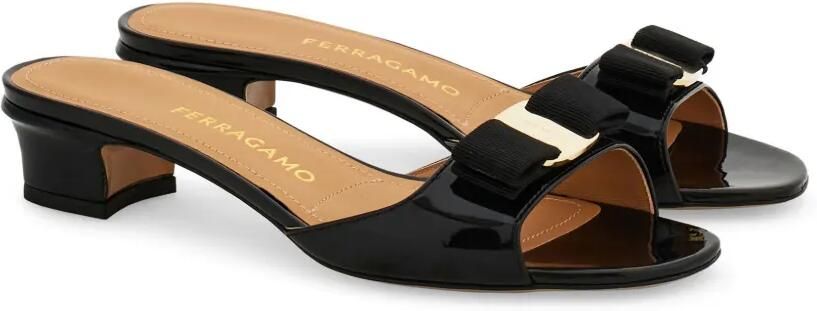 Ferragamo Vara slippers met strik Zwart - Foto 4