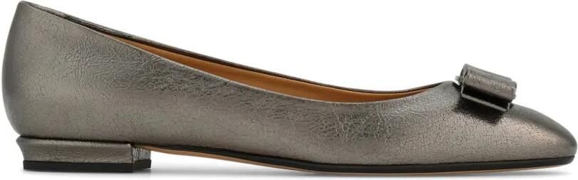 Ferragamo Varina ballerina's met strikdetail Grijs