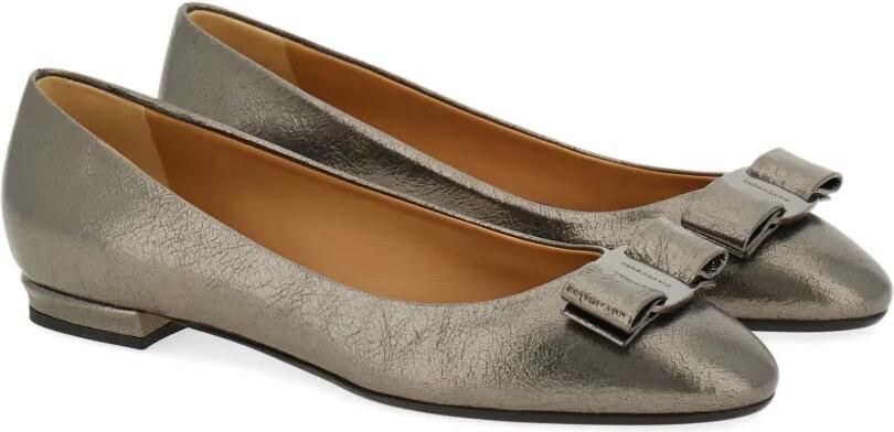 Ferragamo Varina ballerina's met strikdetail Grijs - Foto 4