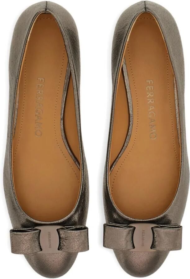 Ferragamo Varina ballerina's met strikdetail Grijs - Foto 2