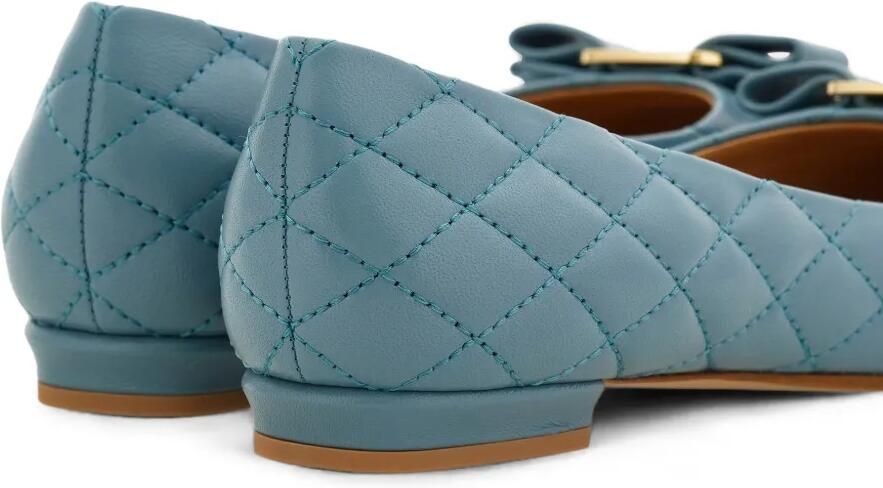 Ferragamo Varina gewatteerde ballerina's Blauw - Foto 4