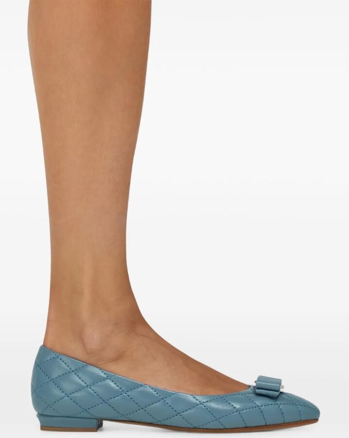 Ferragamo Varina gewatteerde ballerina's Blauw - Foto 2