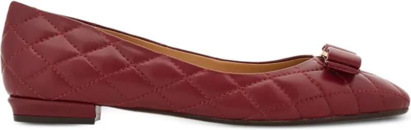 Ferragamo Varina gewatteerde ballerina's Rood