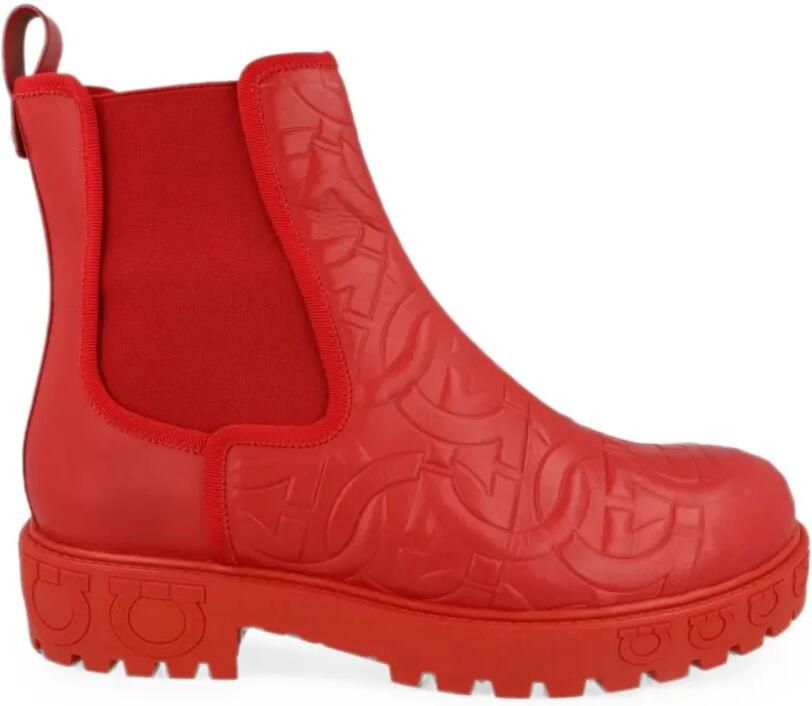 Ferragamo Varsi Gancini Chelsea laarzen Rood