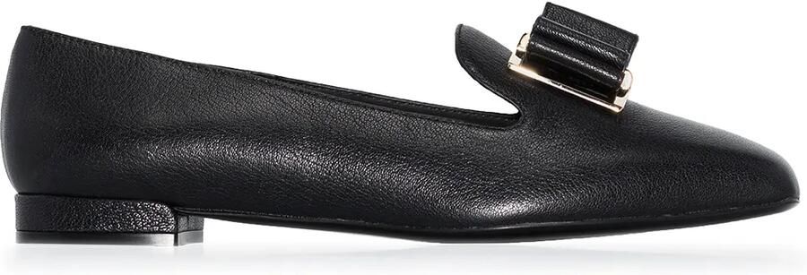 Ferragamo Zaneta mocassins met dubbele strik Zwart