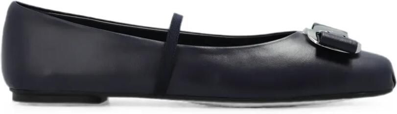 Ferragamo Zina leren ballerina's met strik-detail Blauw