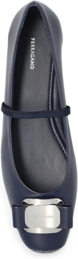 Ferragamo Zina leren ballerina's met strik-detail Blauw - Foto 3