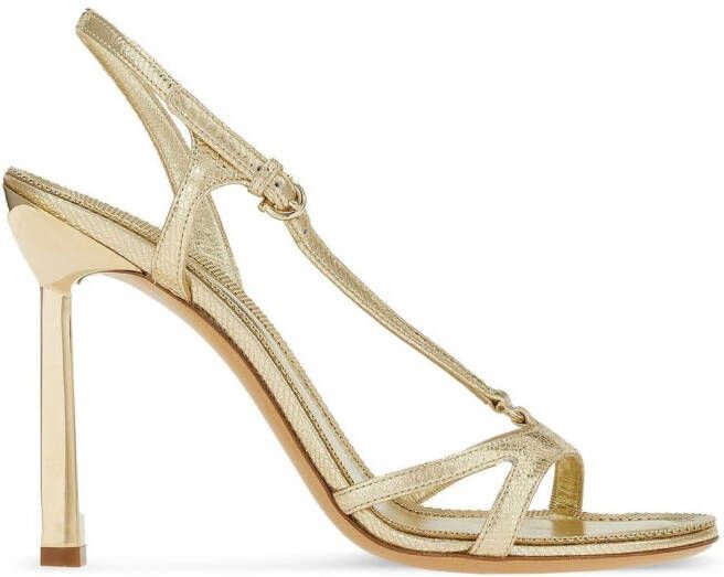 Ferragamo Gancini 105 metallic sandalen Goud