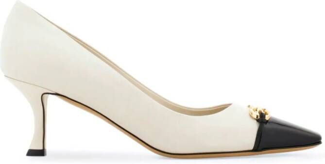 Ferragamo Gancini 60 mm leren pumps Wit