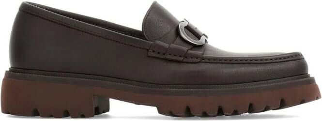 Ferragamo Loafers met Gancini-gesp Bruin