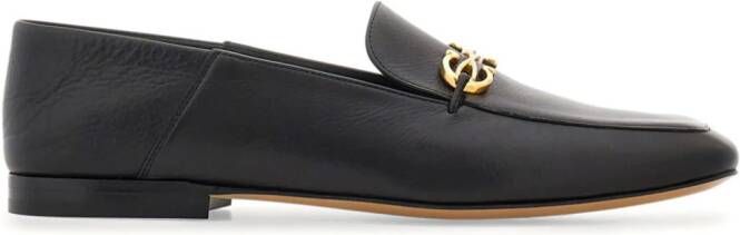Ferragamo Gancini-charm leather loafers Zwart