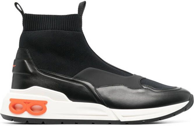 Ferragamo Gancini high-top soksneakers Zwart
