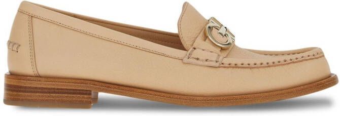 Ferragamo Gancini leren loafers Beige