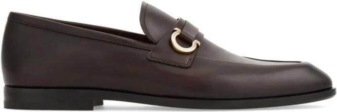 Ferragamo Gancini leren loafers Bruin