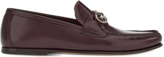 Ferragamo Gancini leren loafers Zwart