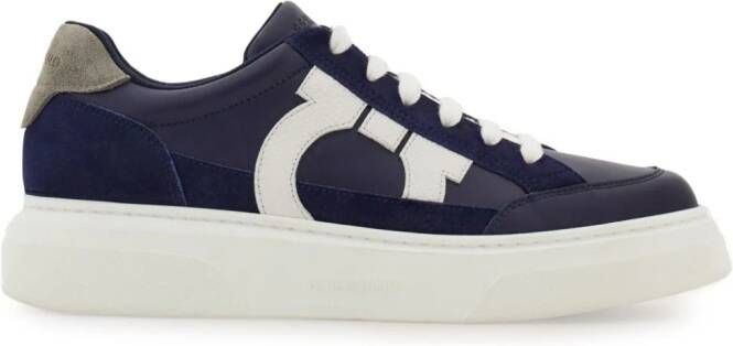 Ferragamo Gancini leather sneakers Blauw