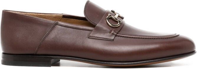 Ferragamo Gancini leren loafers Bruin