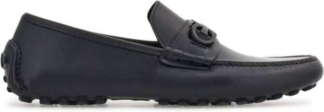 Ferragamo Gancini leren loafers Zwart