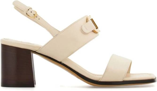 Ferragamo Gancini leren sandalen Beige