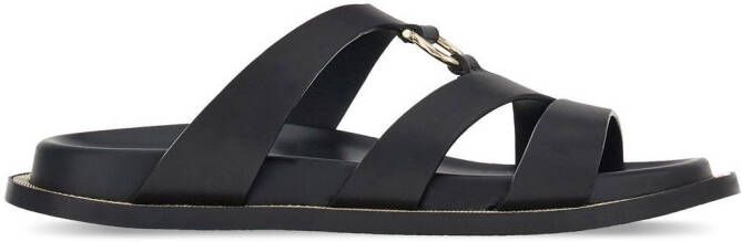 Ferragamo Gancini leren sandalen Zwart