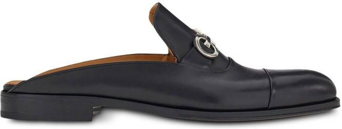 Ferragamo Gancini loafers met open hiel Zwart