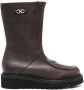 Ferragamo Enkellaarzen met gancini plakkaat Bruin - Thumbnail 1