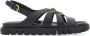Ferragamo Gancini sandalen met plakkaat Zwart - Thumbnail 1