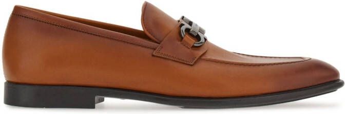 Ferragamo Loafers met Gancini-plakkaat Bruin