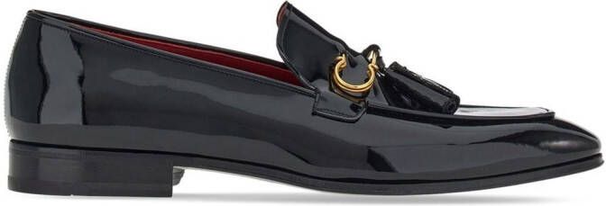 Ferragamo Loafers met gancini-plakkaat Zwart