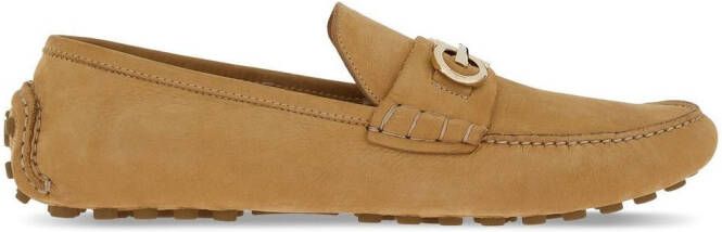 Ferragamo Loafers met gancini-plakkaat Beige