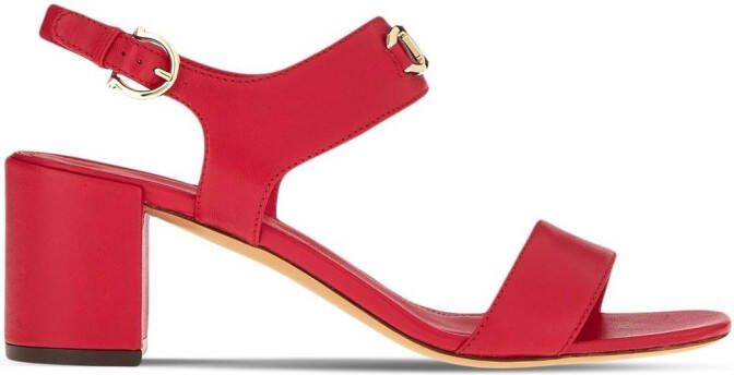 Ferragamo Gancini sandalen met blokhak Rood