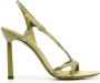 Ferragamo Gancini sandalen verfraaid met stras Groen - Thumbnail 1