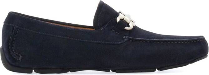 Ferragamo Gancini suède loafers Blauw