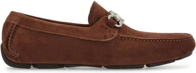 Ferragamo Gancini suède loafers Bruin